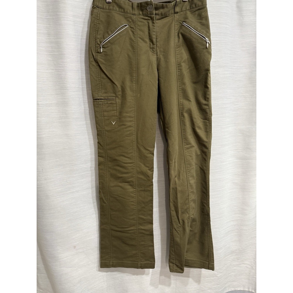Callaway Straight Leg Golf Pants Olive Green Classic Fit Size M